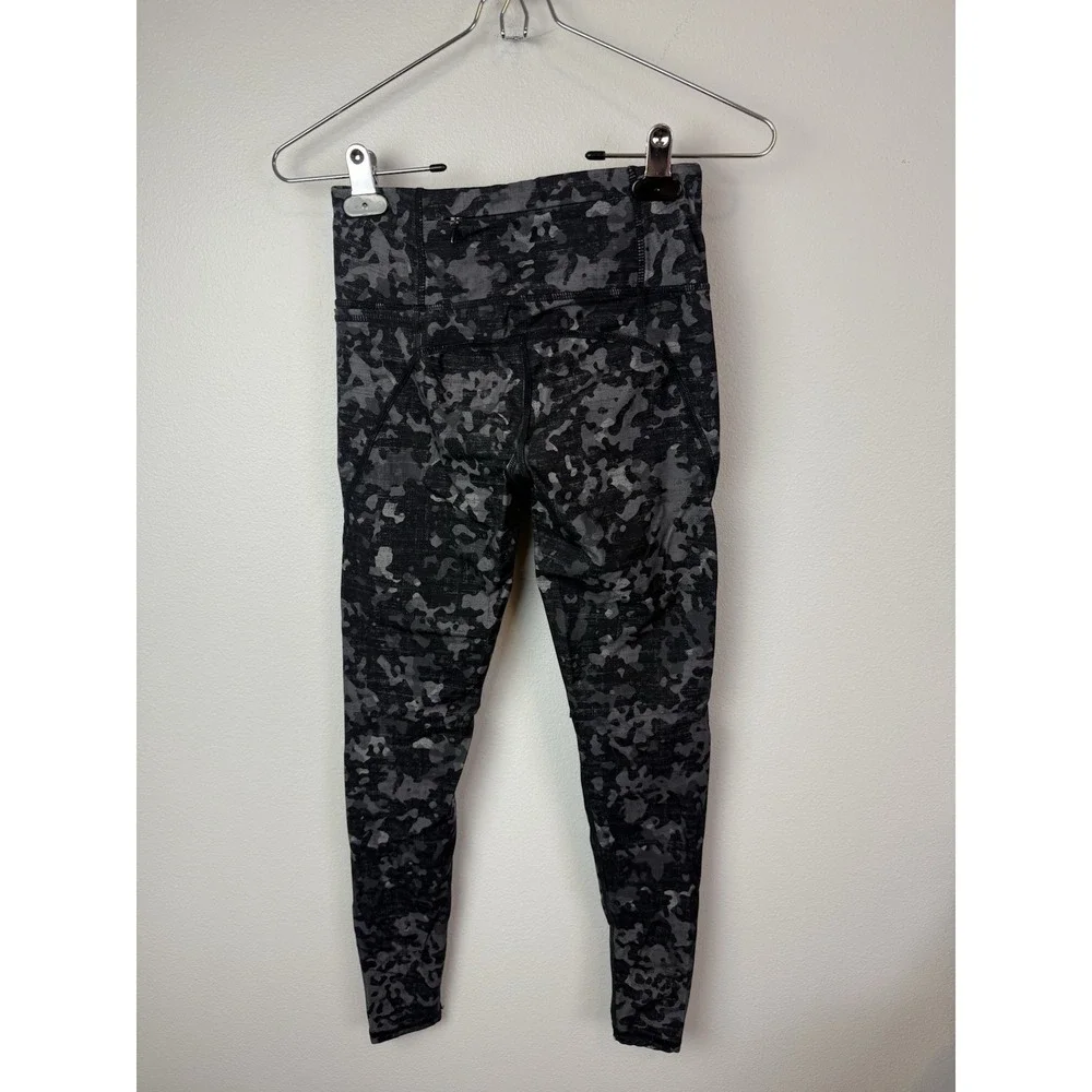 SWEATY BETTY The Power LEGGING 7/8 Length Black Gray Camo Women's Sz‎ XXS